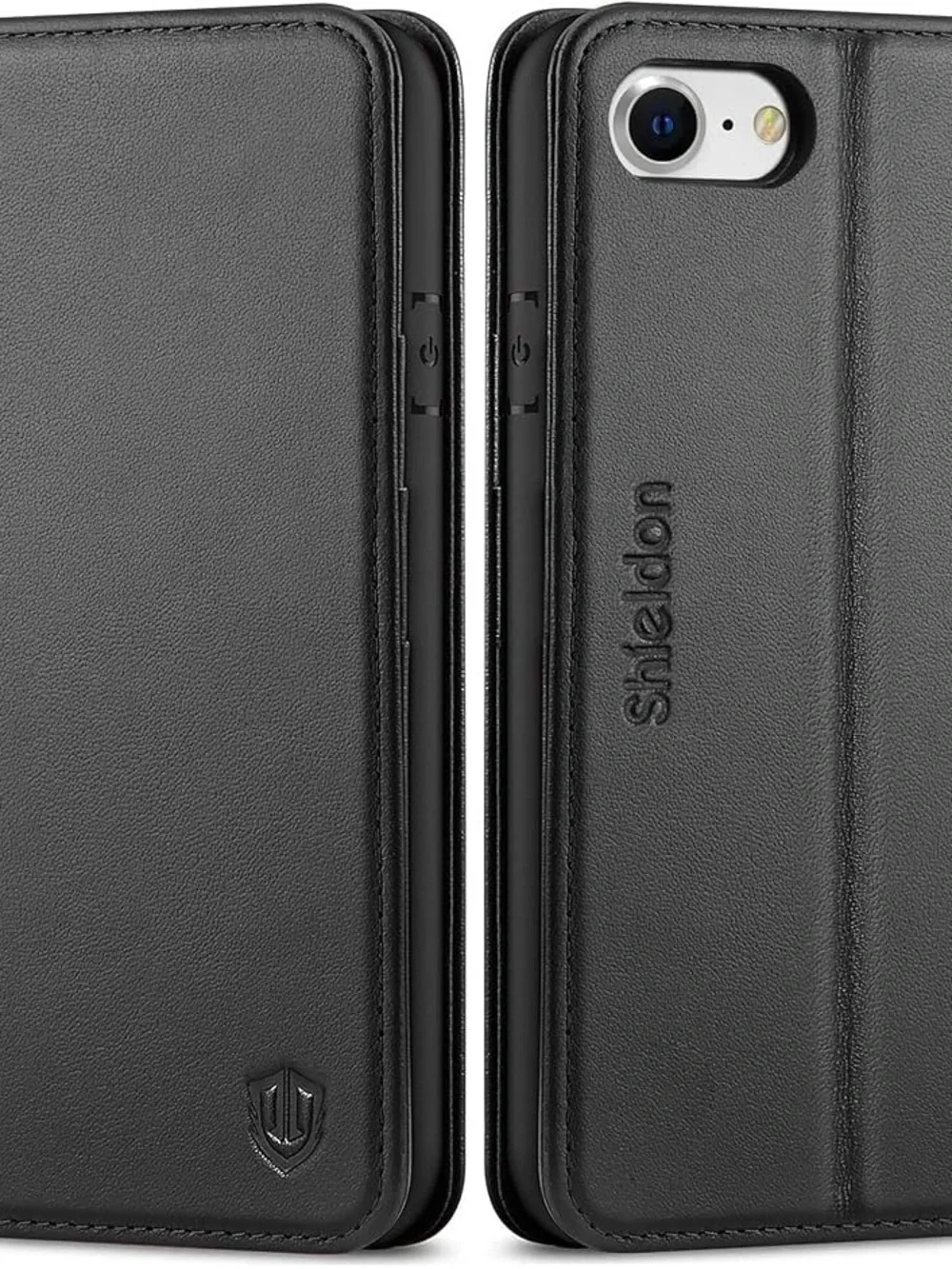 Shieldon Leather Wallet Phone Case - Compatible with iPhone SE3, SE2, 8, and 7.